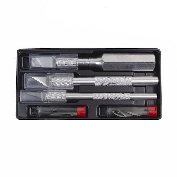 Excel Blades Craftsman Set, Hobby Utility Knife Set Craft Plastic Tray, 12pk 44083 - main